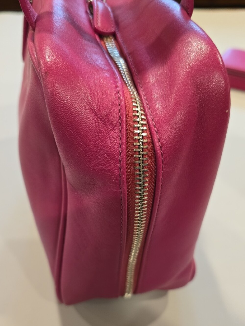 Coach Hot Pink Leather Tote Toiletries Cosmetic Y2K Rare Vintage Matching SET! - Picture 7 of 16
